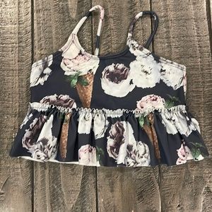 Ice cream floral print swim top